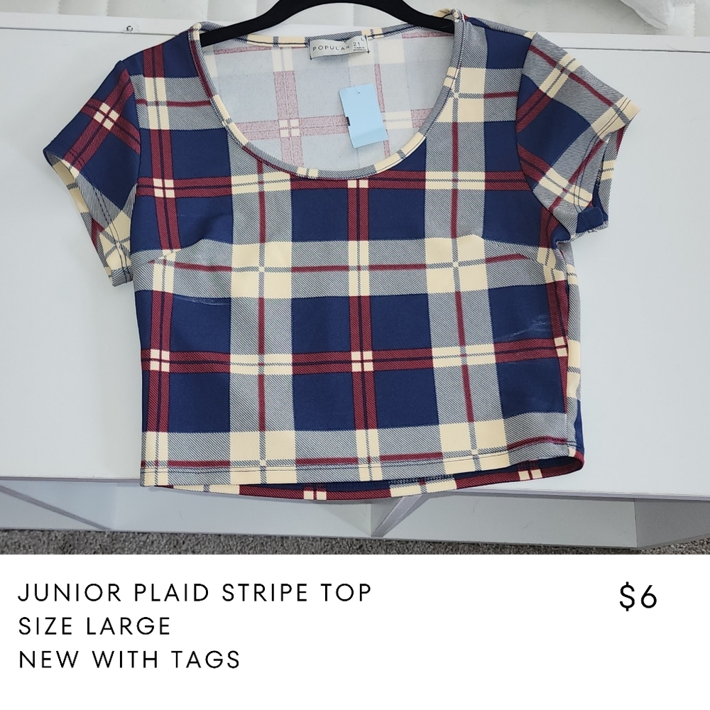 Popular 21 Junior Plaid Top